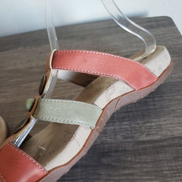 Taos Prize 4 Strappy Leather Medallion Sandals Multi Women's 10 Adjustable Boho - Picture 9 of 12